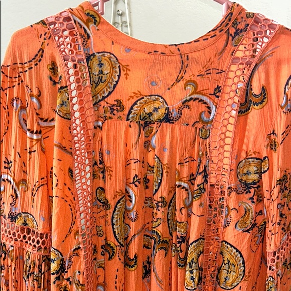 Free People Just The Two Of Us Floral Lace Inset Tunic Dress Size XS - Picture 8 of 8